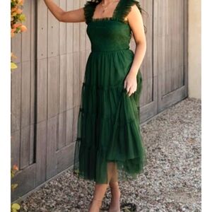 MELLODAY Green Ruffled Wedding Dress